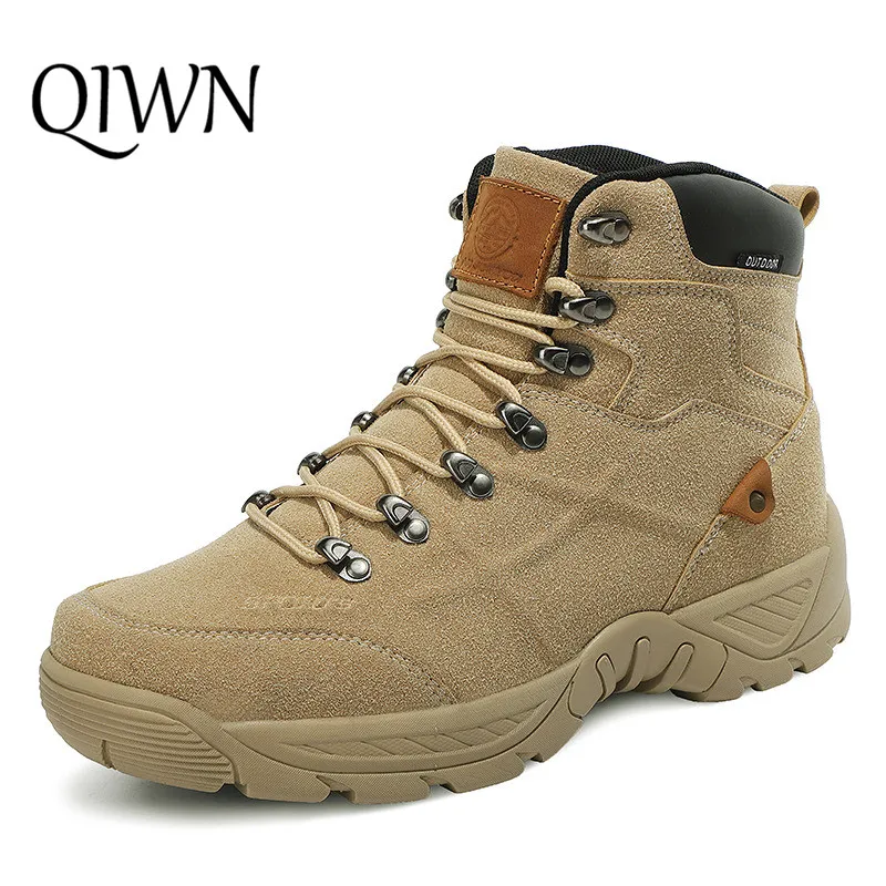 

Yellow Outdoor Desert Men Tactical Boots Suede Leather Hiking Shoes Men Sneakers Lightweight Combat Military Army Boots Big Size