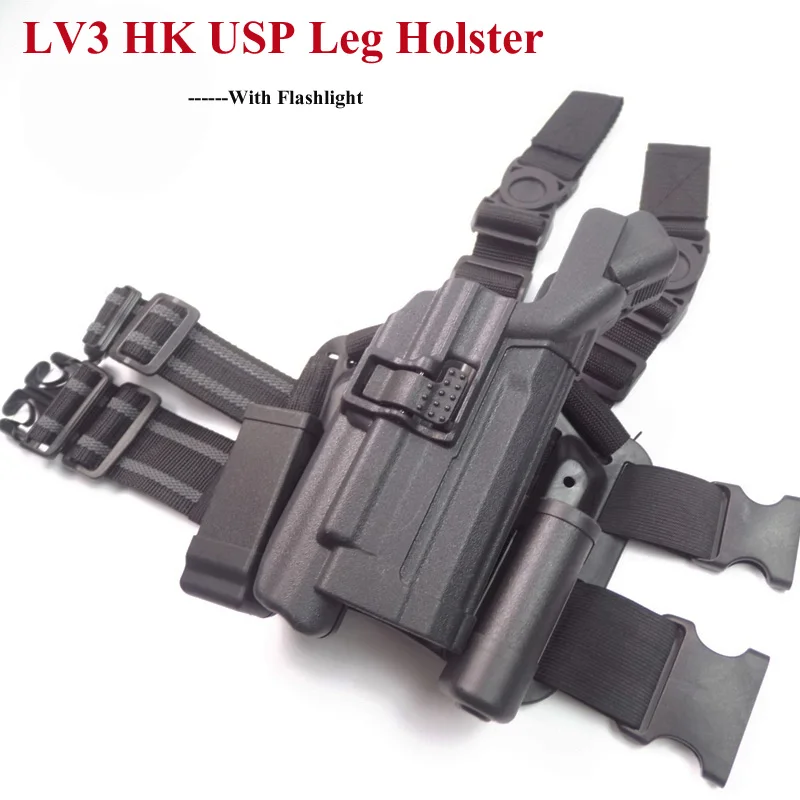 

Tactical Gun Holster Case Compact HK USP Military Airsoft Pistol USP Leg Thigh Hunting Outdoor Accessories Flashlight holster