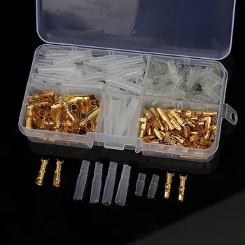 

120PCS/lot 3.5mm Brass Bullet Connectors Plug Crimp Female Spade Terminals Male Clear Insulating Sleeve Cover Protection Wire