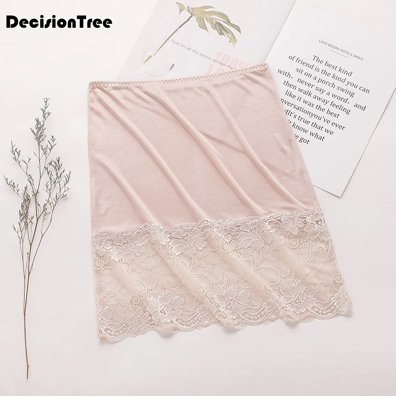 women stretch short half slip petticoat lingerie accessories inner wear skirt layer elastic waist short pettic