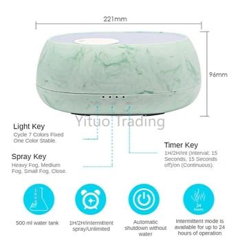 

DN-817 New Aromatherapy Humidifier Household 500ml Ultrasonic Electric Aromatherapy Lamp Creative Intelligent Fog Spray Machine