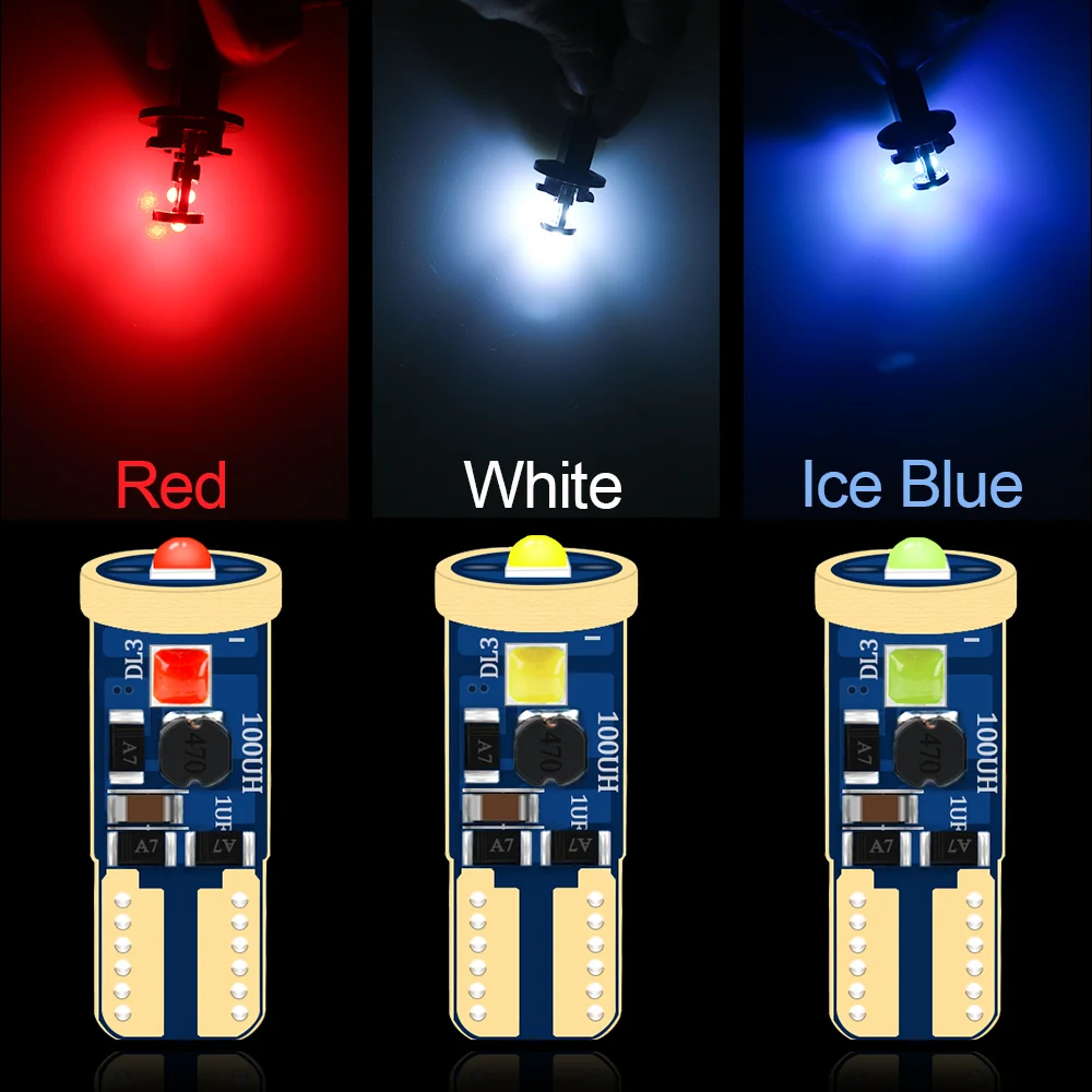100-200 шт T10 W5W 194 Автомобильная Лампа 3030SMD 3LED Canbus Автомобильная дверь номерного знака для чтения стояночного положения внутренний багажник светильник белый