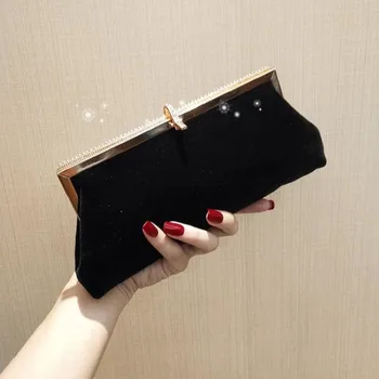 

24x20CM 2020 Ladies Velvet Bag With Rhinestones Clutch Bag Evening Bag Cheongsam Pouch Banquet Bag For Women a5514