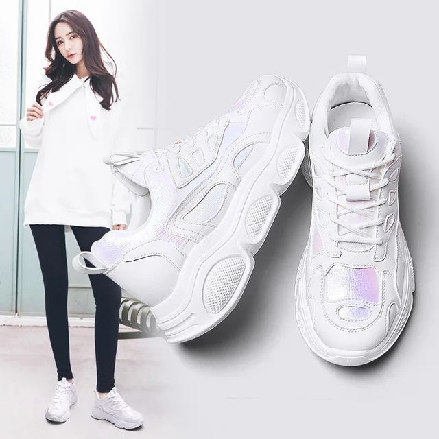SFIT/Новые кроссовки Basket Femme женская белая модная обувь на толстой подошве женские