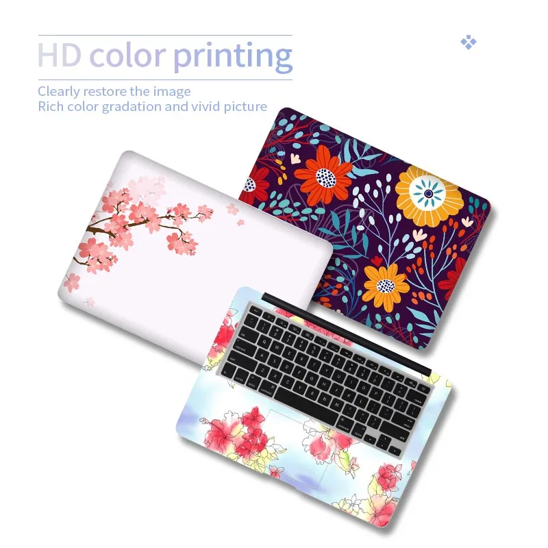 Flower Laptop stickers decal cover Skin Sticker Notebook 12" 14" 15.6" skin for xiaomi AIR 13.3/asus/macbook pro/acer/hp/lenovo