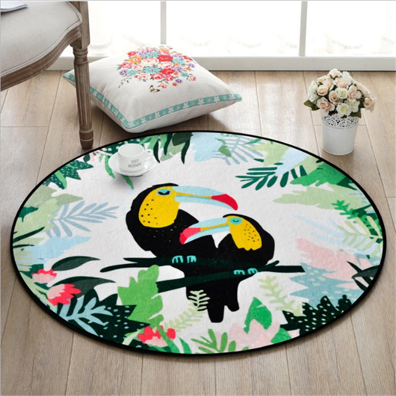 Ковры для гостиной, тропический зеленый лист, животные, ковер, ковер, детская комната, спальня, коврики, против морщин, противоскользящие