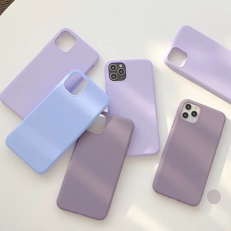 best iphone 12 case Fashion Solid Color Style Soft IMD Soft Silicone Phone Case For iphone Xs XR 12 Mini 11 Pro Max SE 6s 7 8 Plus Purple Back Cover cool iphone 12 cases