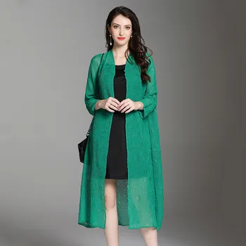 

LANMREM Summer New Fahion Loose Long Coat For Women Temperament Pleated Sunscreen Cardigan Clothing Loose Casual All-match YH442