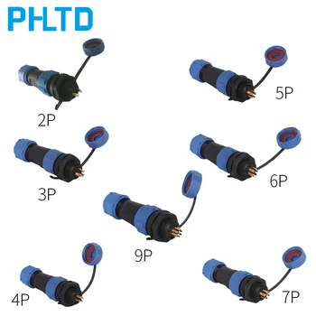 

Waterproof connector rear nut direct SP13-2/3/4/5/6/7/9 p mounting wire installation cable connector aviation
