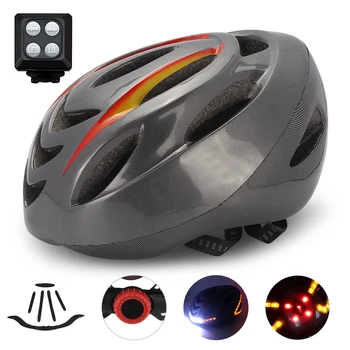 

650mAh PVC Smart Bicycle Helmet LED Bicycle Intelligent Helmet with Signal Lights EPS Foam Core Adjustable Strap