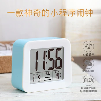 

Smart Small Alarm Clock Night Light Music Bluetooth Snooze Alarm Clock Digital Calendar Temperature Zegary Thermometer AE50AC