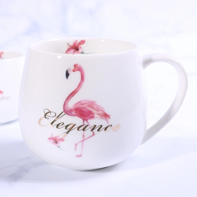 300ML Mugs Creative Flamingos Single Water Cup Advertising Student Gift Christmas Ceramic Coffee Cups | Дом и сад