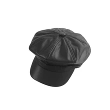 Новинка; Осенняя качественная модная женская берет из искусственной кожи; женская кепка; Повседневная купольная голая Шапка; Chapeu Feminino Boina