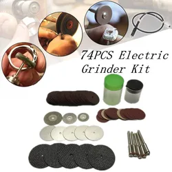 Ensemble d'accessoires de ponçage, 74 pièces, décoration, industrie, travail des métaux, polissage, meulage électrique, accessoires 