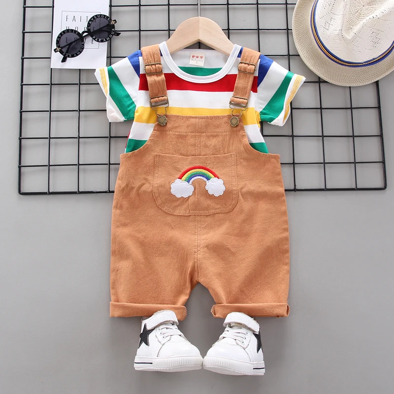 Летний спортивный костюм для мальчиков BibiCola кофта с мультяшным рисунком малышей