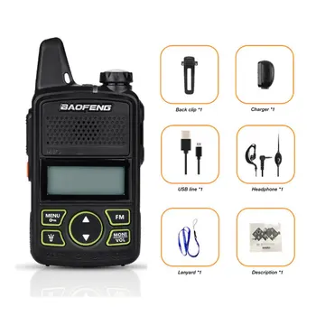 

BAOFENG T1 MINI Two Way Radio BF-T1 Walkie Talkie UHF 400-470mhz 5w 20CH Portable Ham FM CB Radio Handheld Transceiver