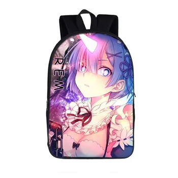 

Zero kara Hajimeru Isekai Seikatsu backpack for teenage boys girls bag Anime Emilia Rem children school bags kids backpacks