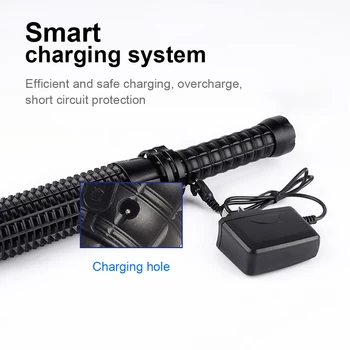 

Tactical Baseball Bat LED T6 Flashlight Self defense Torch powerful Flash Light 5 Mode Use 18650 Rechargeable Battery