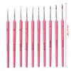 10Pcs/set Wolf Hair Hook Line Pen Fine Paint Brush Pen Set Artist Watercolor Acrylic Painting Brush Art Drawing Supplies 4
