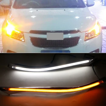 

CSCSNL 1 Pair Car Headlight Decoration Yellow Turn Signal 12V DRL LED Daytime Running Light For Chevrolet Cruze 2009 - 2014