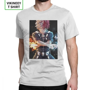 

Man My Hero Academia T Shirt Todoroki BNHA Hip-hop Short Sleeves Anime Tee Shirt O Neck Clothing 100% Cotton Normal T-Shirts