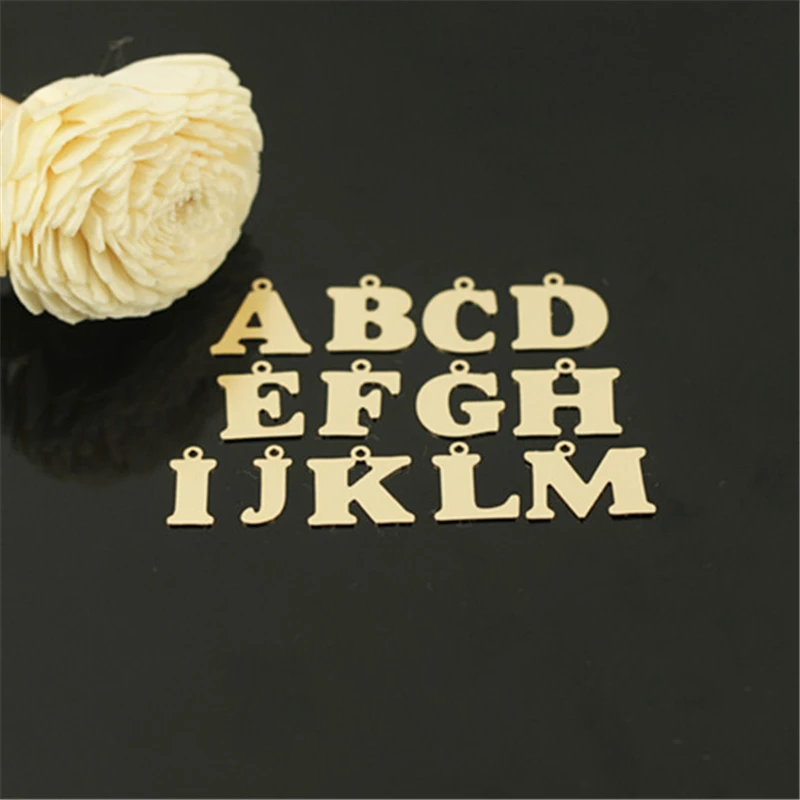 14K Gold Filled (14KGF) A to Z Letter Charm Large For Bracelet Necklace Earring DIY Jewelry Findings Accessories Gold Charm