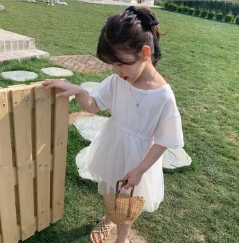 

2020 new girls patchwork dress summer fashion cotton voile girls dresses 3-8 years HO981