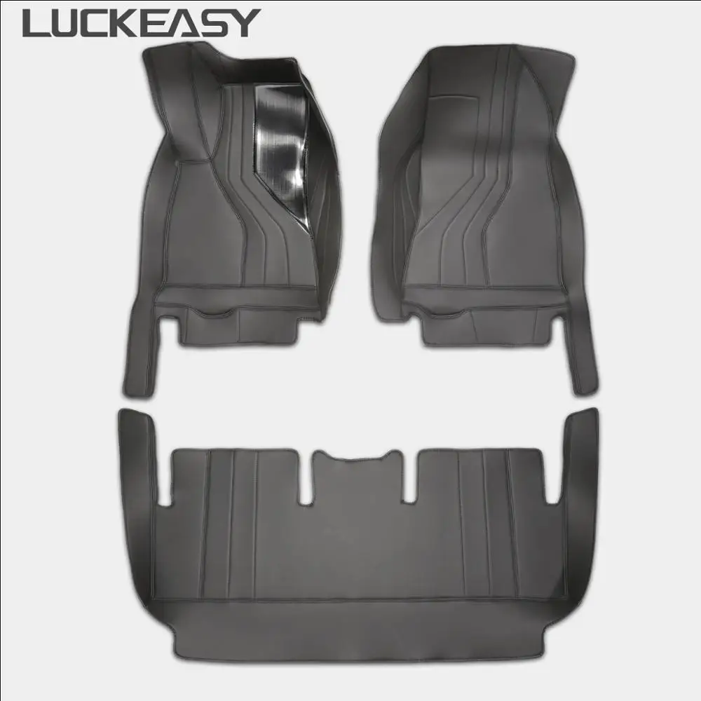 LUCKEASY для Tesla Model 3 2017 2020 автомобильные коврики из микрофибры и кожи универсальные