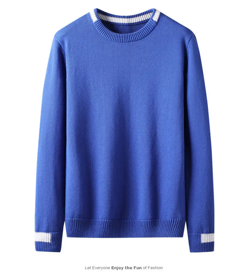 6Colors Fashion Sweaters Men Pullover 100% Cotton Solid Male Sweater Jumper Autumn Winter Crew-Neck Knitwear 2019 New MuLS Brand 14
