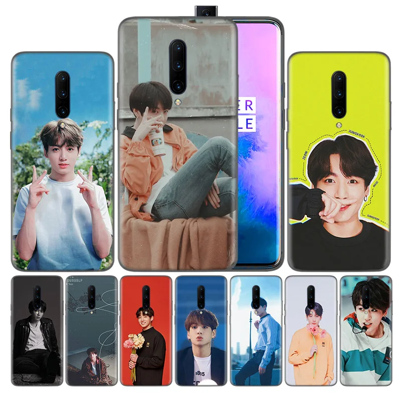 

Luxury Silicone Cell Phone Case For Oneplus 6 6T 7 7 Pro 5G TPU Black Soft Back Cover Protective Jungkook Faces