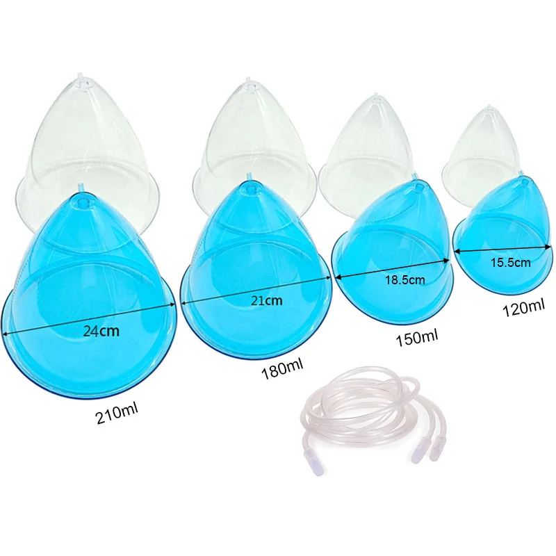 2pcs 210ml/180ml/150ml/120ml Breast Enlargement Cupping Hip Lifting Buttock Vacuum Pump Suction Replacement Enhancer Massage Cup | Красота и