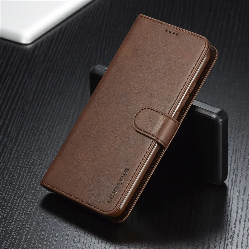 Redmi Note 8 Pro чехол кожаный бумажник чехол для телефона Xiaomi Redmi Примечание 8 7 6 5 4 4X обложка чехол для Redmi 8 7 6 5 плюс 6A 7A 8A K20 - Цвет: Brown