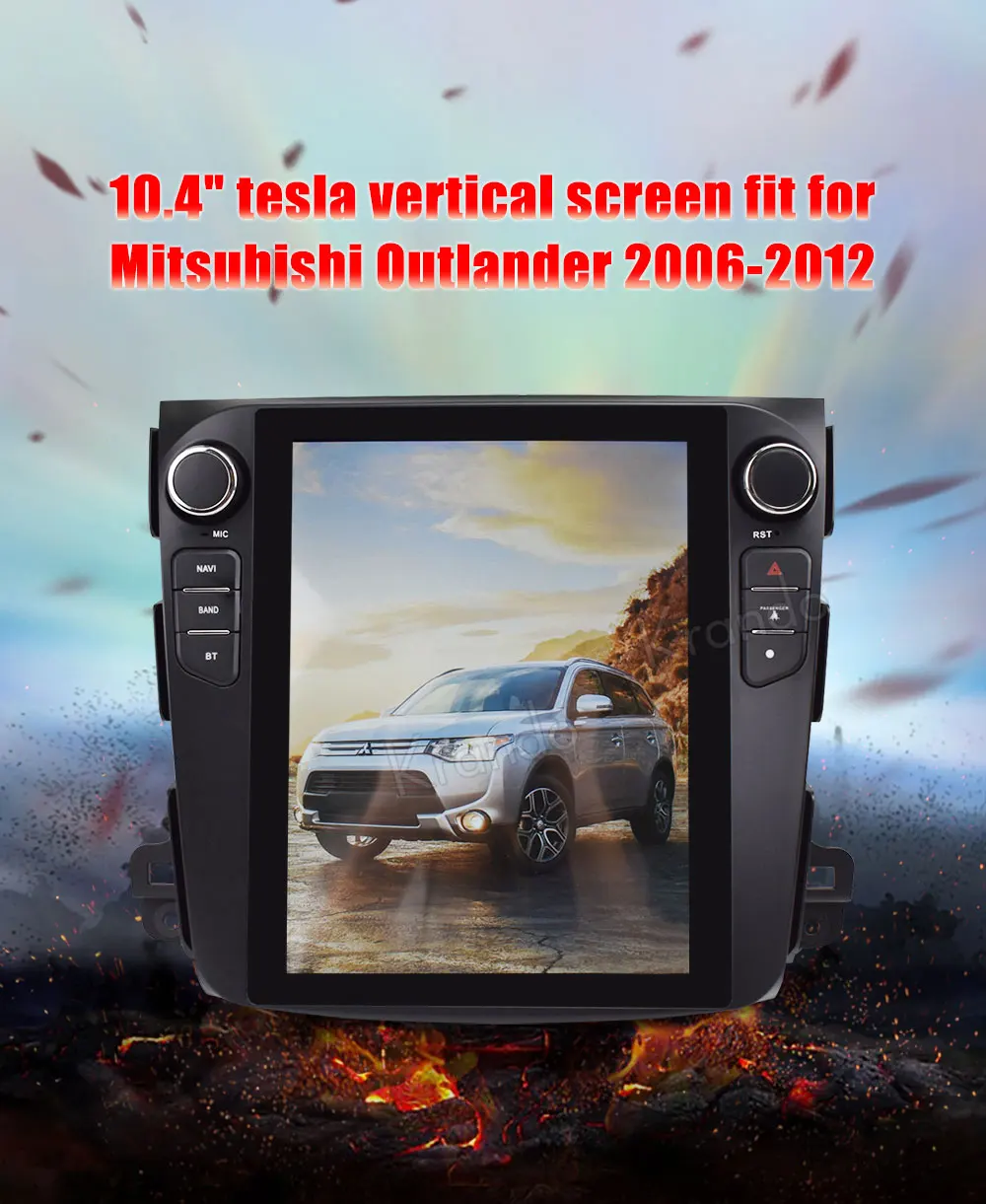 Krando Android 8,1 10," Tesla вертикальный экран автомобиля радио gps для Mitsubishi Outlander 2006-2012 Мультимедиа навигационная система