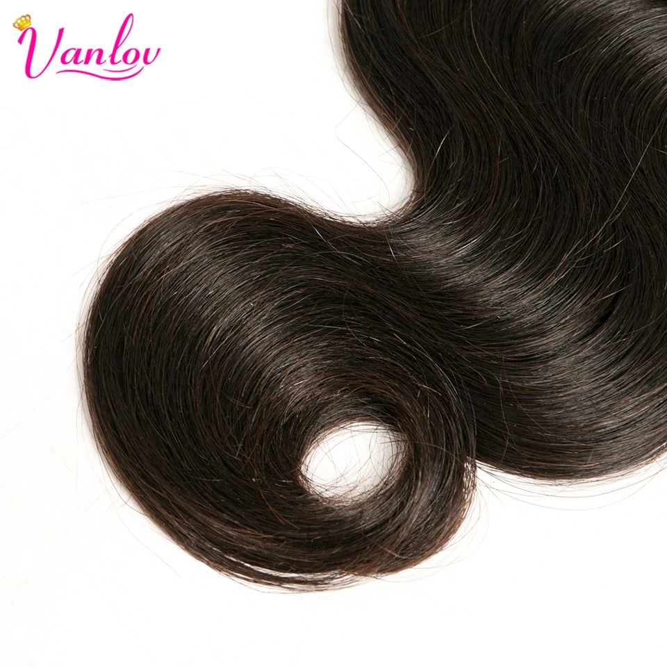 Vanlov Hair Brazilian Body Wave Hair Human Hair Weave Bundles Extension NaturalJet Black Remy 3 PcsLot Hair Bundle Deals (2)