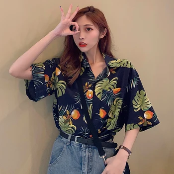 

COIGARSAM Fashion Short Sleeve Shirt Womens tops Women shirts White Yellow Black 3007