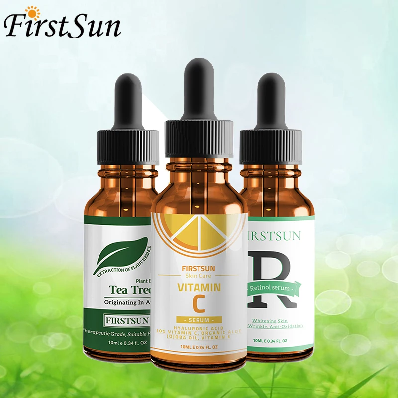 Набор эфирных масел Firstsun масло чайного дерева + Сыворотка с витамином ретинола эффективное отбеливание