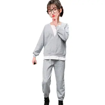 

Casual Boys Girls Outfits Autumn Long Sleeve Shirts+Pants Suits Unisex Children Clothing Sets Kids Teens 6 7 8 9 10 12 14 Years