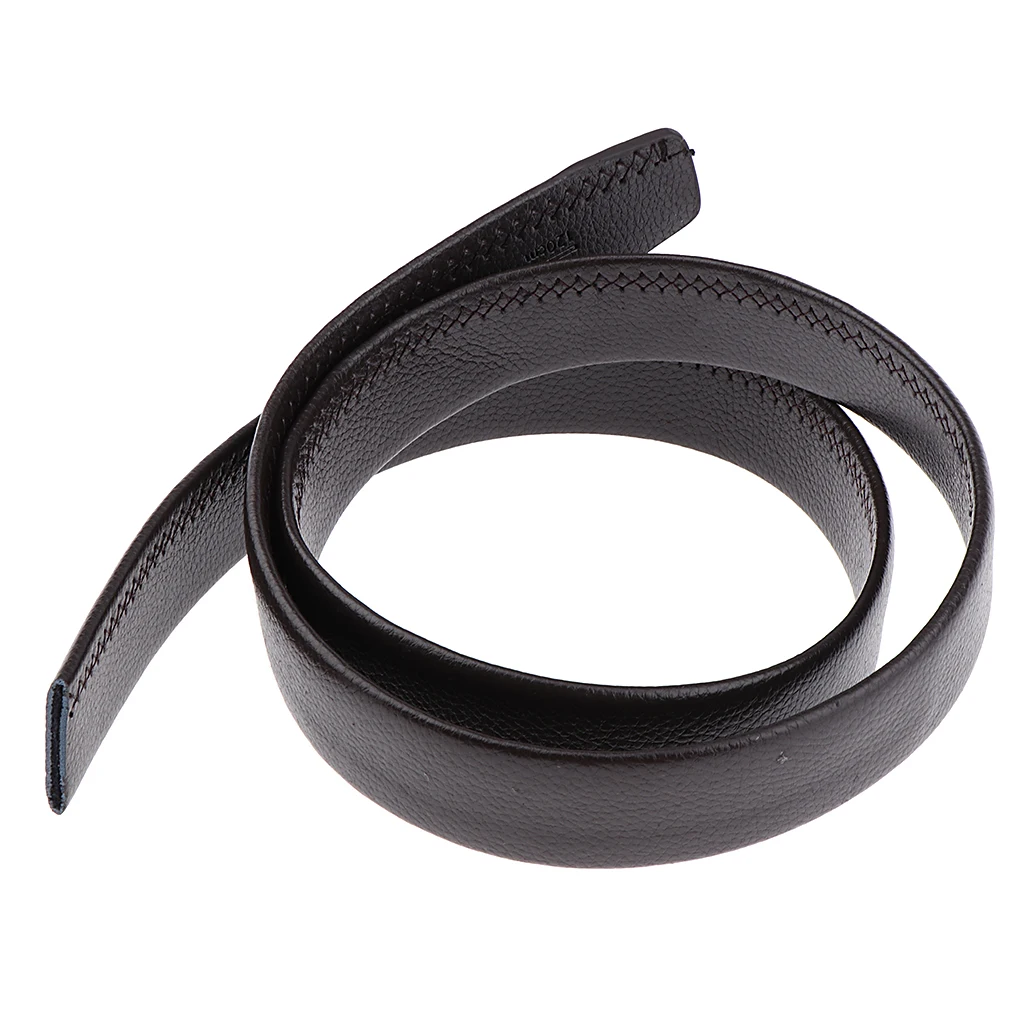 Vintage Men's PU Leather Automatic Waist Belt Slide Waistband without Buckle Gift for Father's Day Father's Birthday