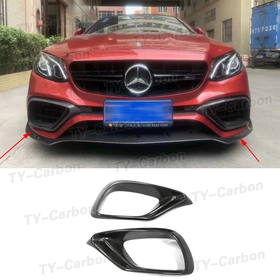 

Carbon Fiber FRP Front Bumper Air Vent Outlet Fog Cover Trim Splitter for Mercedes Benz E Class W213 E63 AMG 2017-2019
