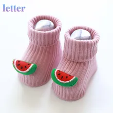 Chaussettes antidérapantes pour nouveau né, 0 3T, motif dessin animé, pour fille et garçon, pour l'automne et l'hiver 