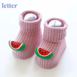 Chaussettes antidérapantes pour nouveau né, 0 3T, motif dessin animé, pour fille et garçon, pour l'automne et l'hiver 