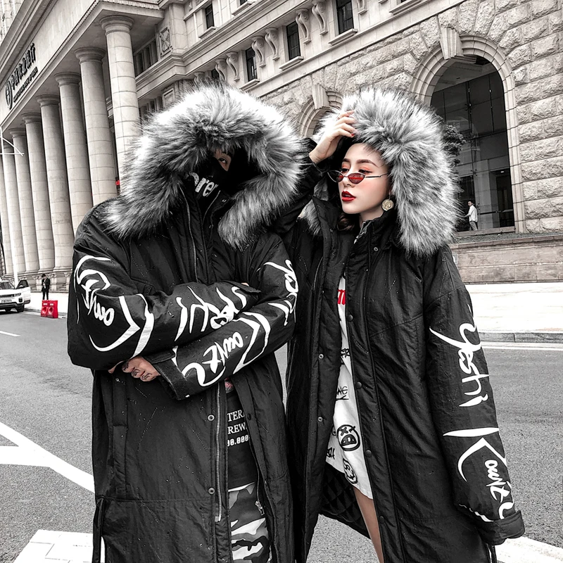 Мужская длинная куртка в стиле хип хоп теплая плотная из хлопка американский