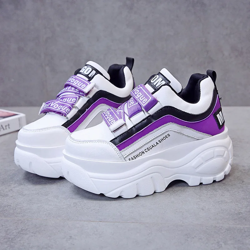 

Autumn Thick Bottomed Platform Elevator Low-Cut Casual Sports Travel Women's Mixed Colors High-Heel Anti-slip INS Shoes