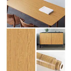 PVC Waterproof Wood Grain Wallpaper Self-Adhesive for Wall in Rolls Kitchen Stickers Home Furnitures Door Wall Paper Home Decor