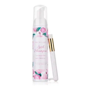 

100ml Eyelash Extensions Brush Shampoo Kit Eyelash Extension Glue Eye Lash Cleaning Foam Pump Design No Stimulation Makeup Clean