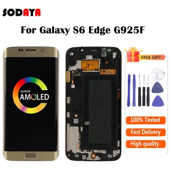 

AMOLED For SAMSUNG Galaxy S6 Edge LCD Screen G925F LCD With Touch Screen Digitizer Assembly + Frame Free Shipping
