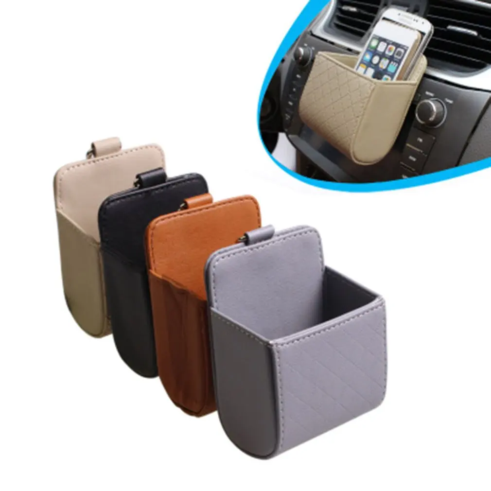 Car Plain Storage Bag Place in Air Conditioning Outlet Sundries Cell Phone Storage Pocket Car Organizer