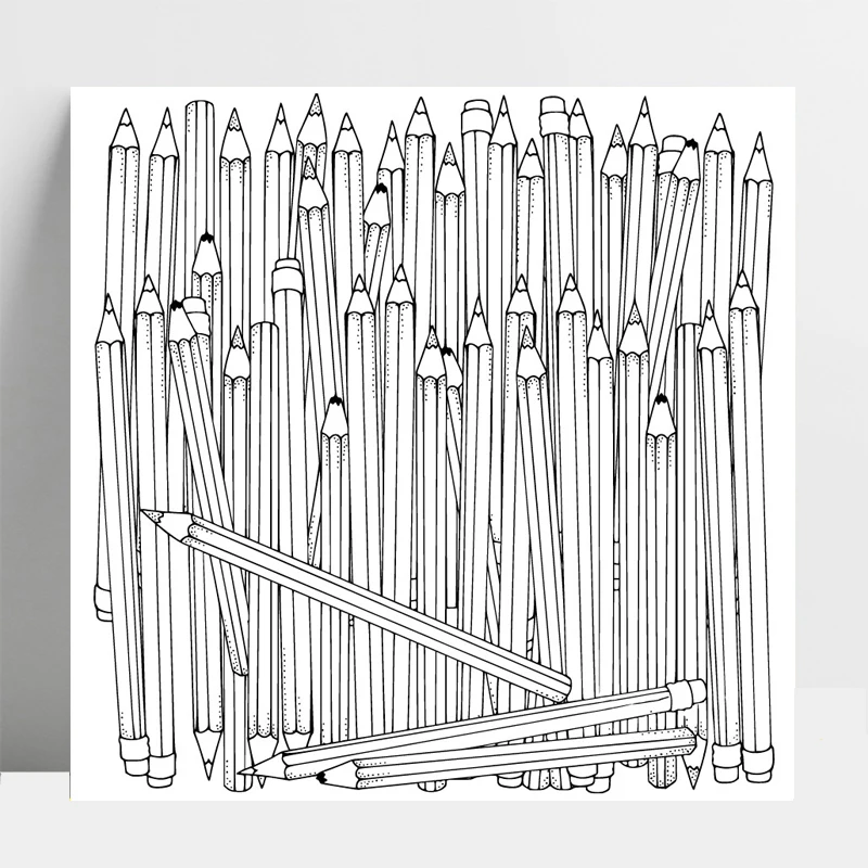 

AZSG Many Pencils Background Clear Stamps For DIY Scrapbooking/Card Making/Album Decorative Silicone Stamp Crafts