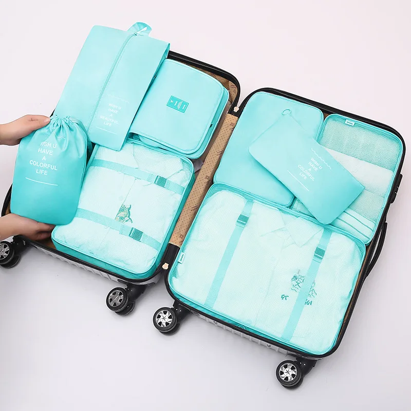 8pcs Set Travel Organizer Storage Bags Suitcase Packing Set Storage Cases Portable Luggage Organizer Clothes Shoe Tidy Pouch Bag 4
