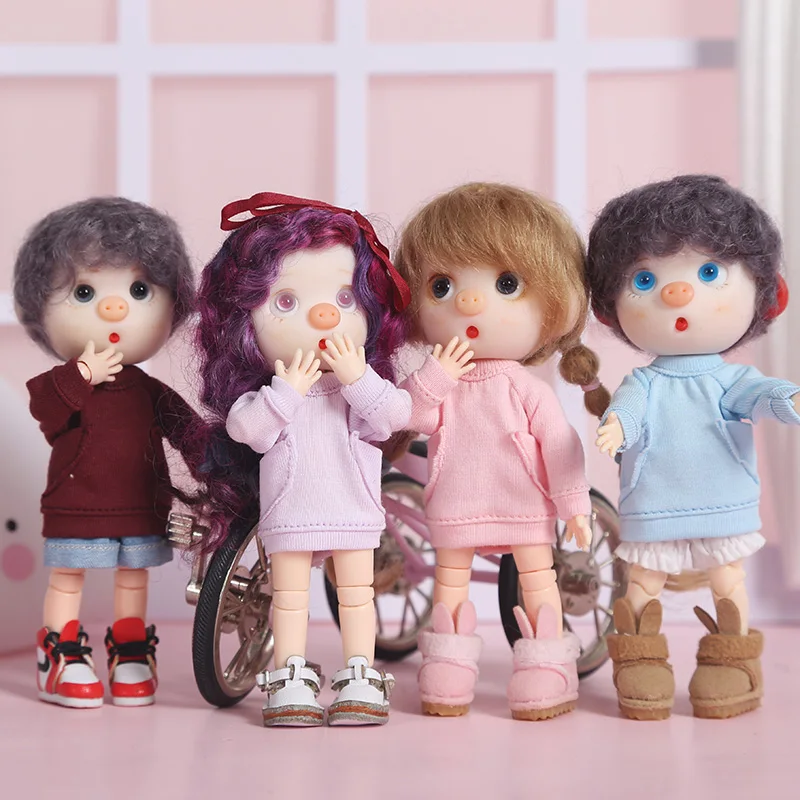 

Ob11 baby hoodie long sleeve T-shirt PICCOD 1/12 BJD beautiful knot pig GSC clay fan doll clothes obitsu11 Mini doll clothes